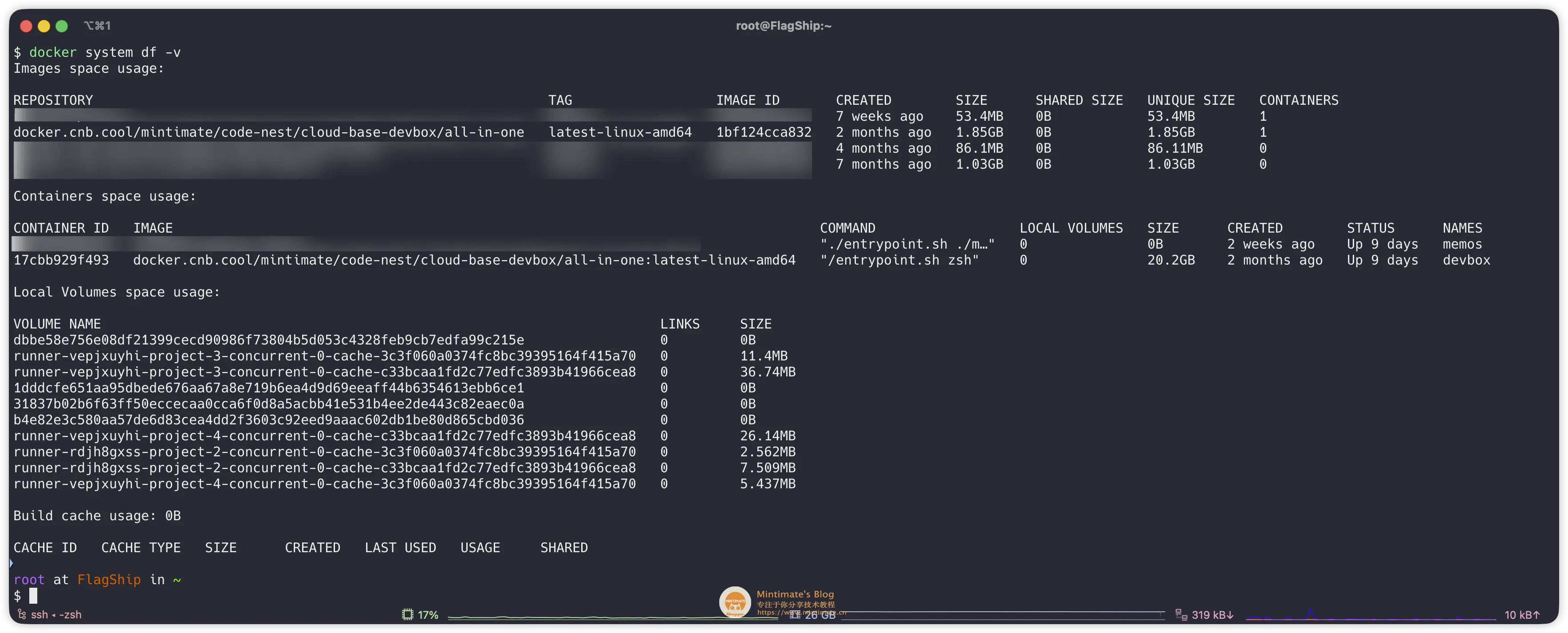查看容器占用空间过大的容器