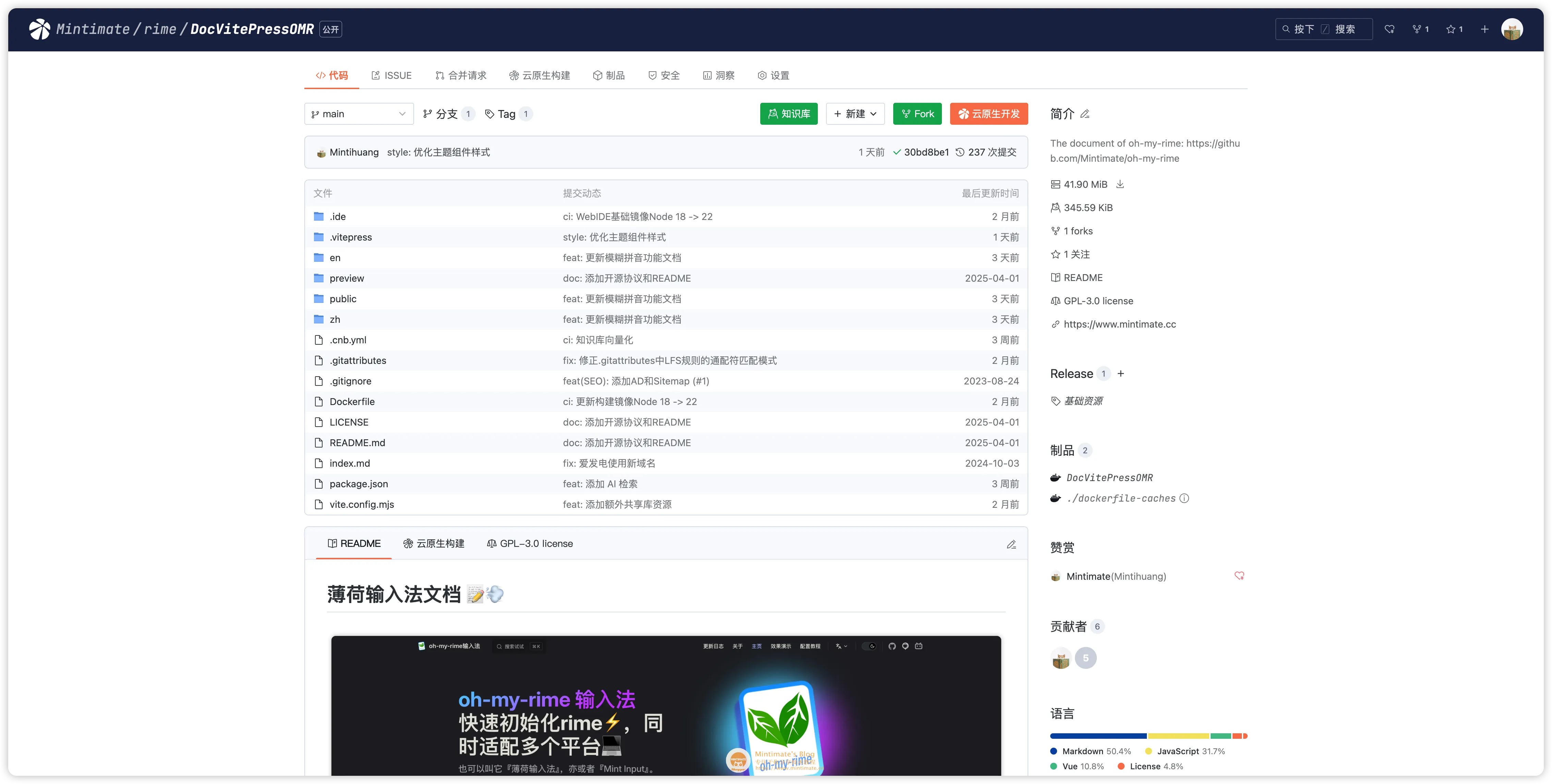 VitePress 托管到 CNB