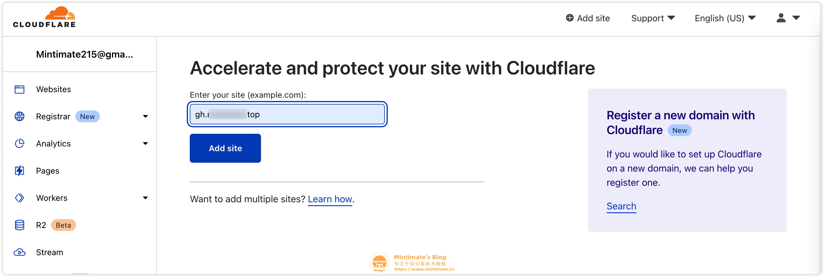 自有域名介入Cloudflare