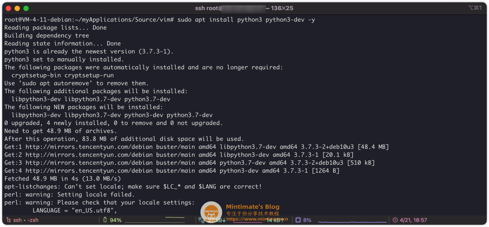 安装Python3和Python3-dev