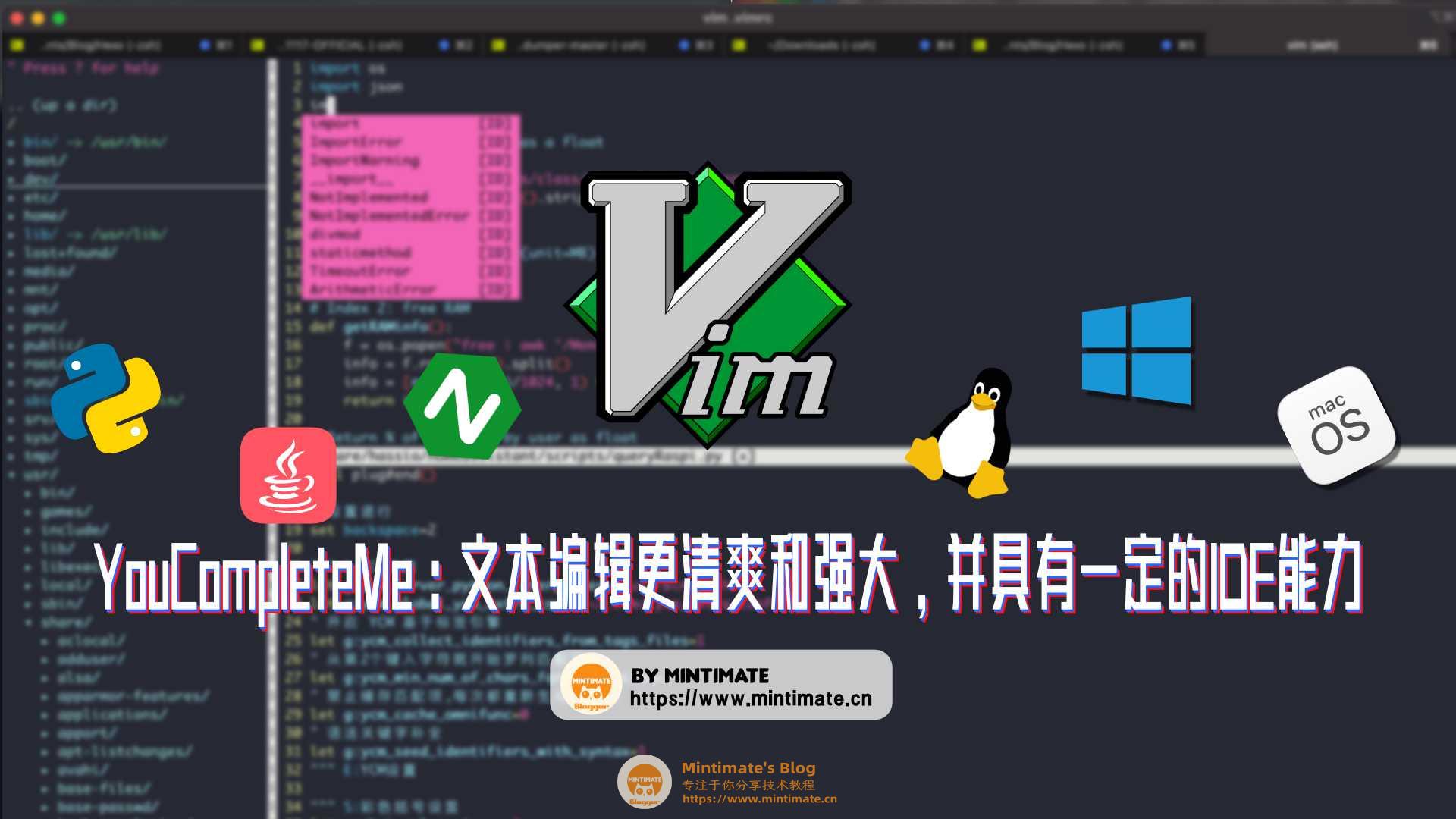 Linux上配置Vim的YouCompleteMe插件：文本编辑更清爽和强大，并具有一定的IDE能力